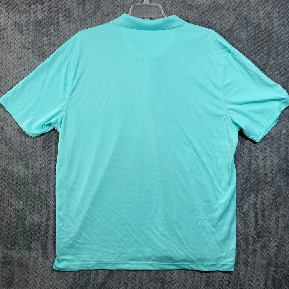 Greg Norman Mens XXL Polo Blue Logo Golf Yacht Casual Vacation Breathable